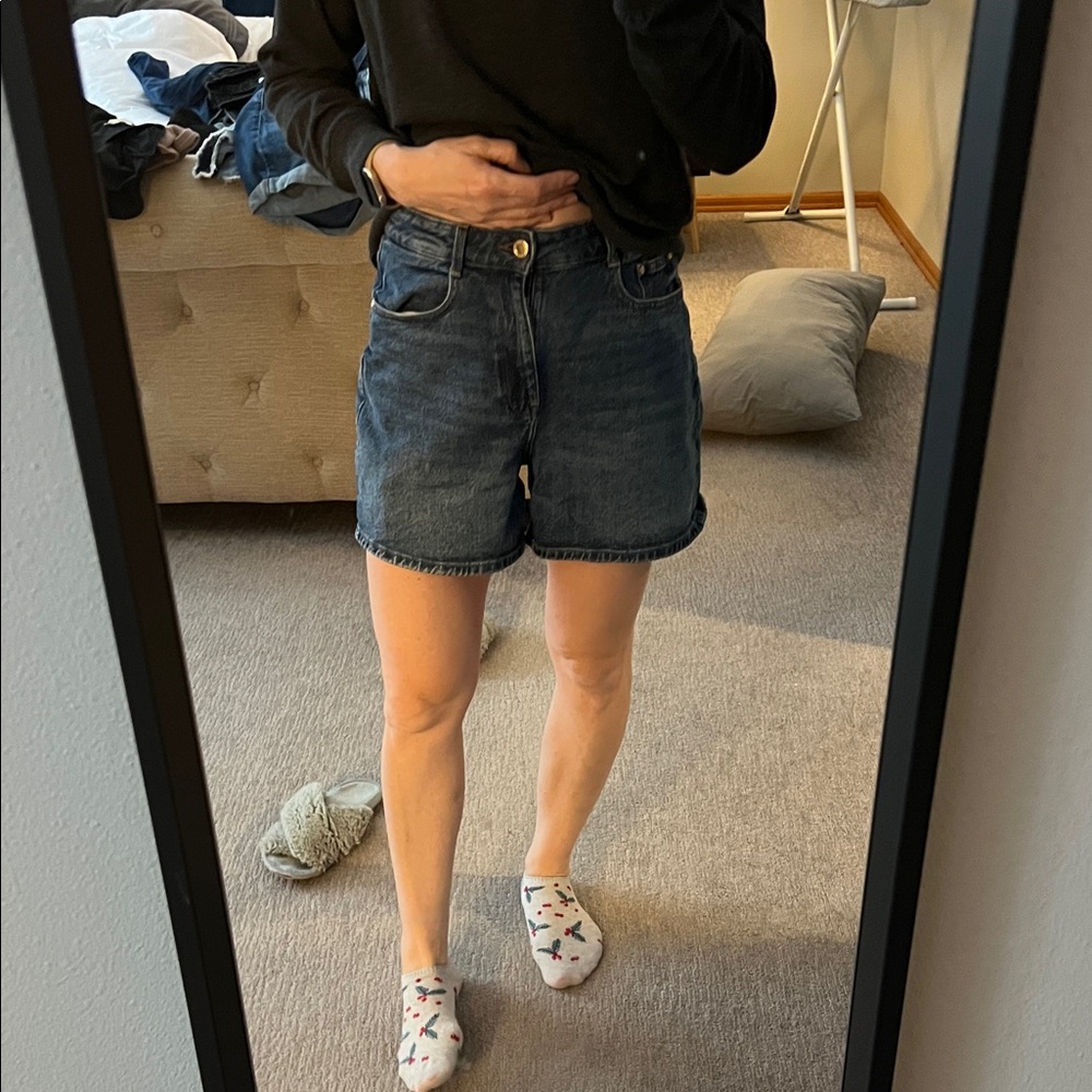 Zara Dark Blue Jean Shorts
